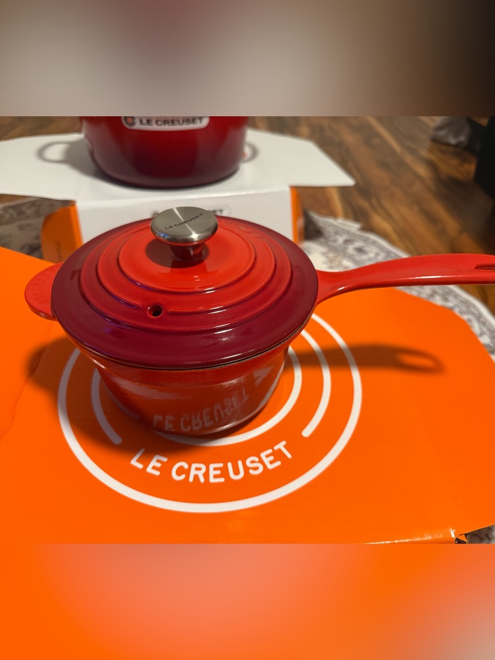 Le Creuset Cherry Red Mini Saucepan with Lid